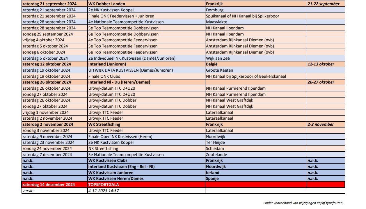 wedstrijdkalender